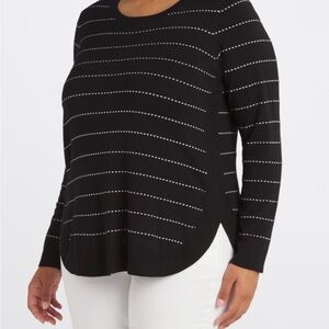 Black Striped Long Sleeve Women's Sweater
